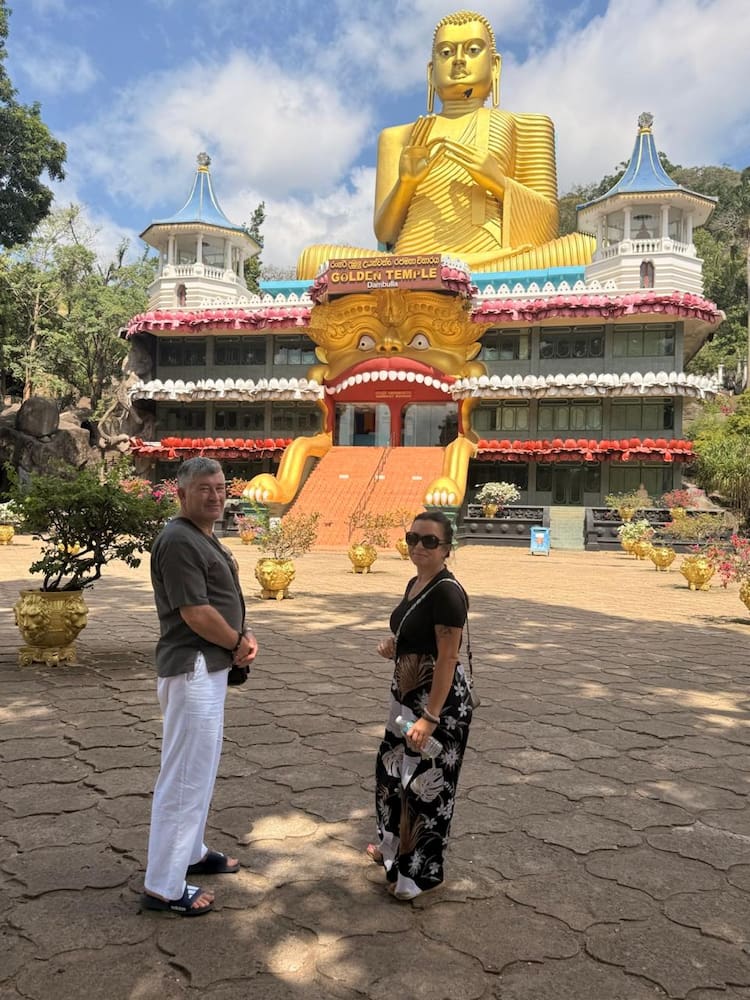 Marveling at Dambulla's Golden Buddha Statue